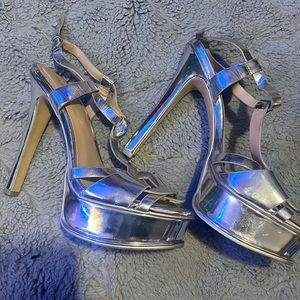 Aldo silver “ysl” heels